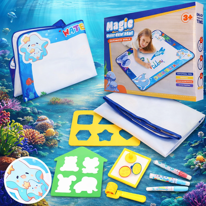 Magiczna Mata Wodna XXL – Ocean + Szablony i Pisaki