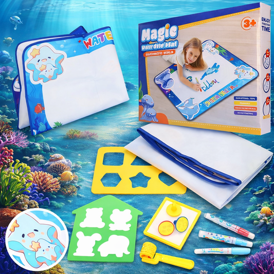 Magiczna Mata Wodna XXL – Ocean + Szablony i Pisaki