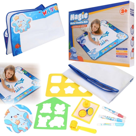 Magiczna Mata Wodna XXL – Ocean + Szablony i Pisaki
